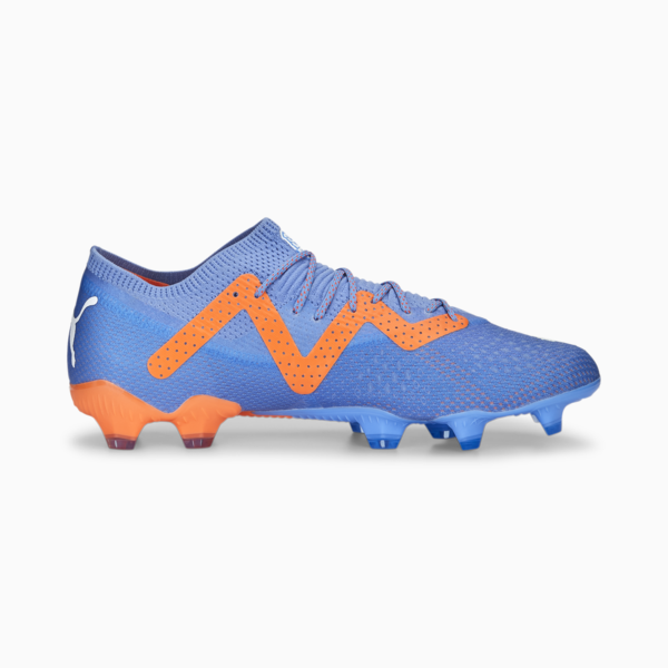 FUTURE ULTIMATE Low FG/AG Football Boots Unisex, Blue Glimmer-PUMA White-Ultra Orange, large-ZAF