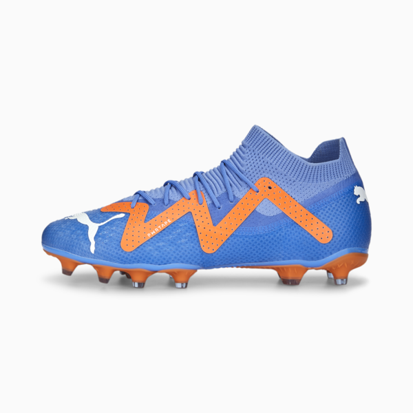 FUTURE Pro FG/AG Football Boots Unisex, Blue Glimmer-PUMA White-Ultra Orange, large-ZAF