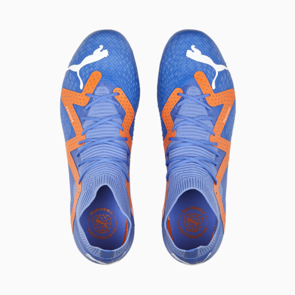 FUTURE Pro FG/AG Football Boots Unisex, Blue Glimmer-PUMA White-Ultra Orange, large-ZAF