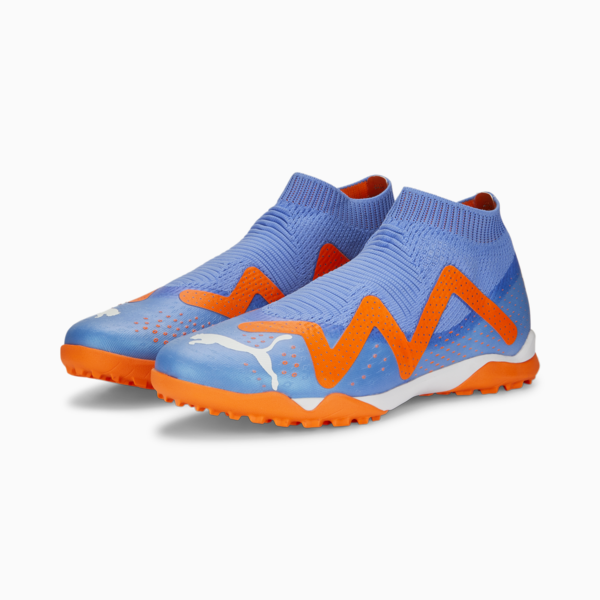 FUTURE MATCH+ LL TT Football Cleats, Blue Glimmer-PUMA White-Ultra Orange, large-ZAF