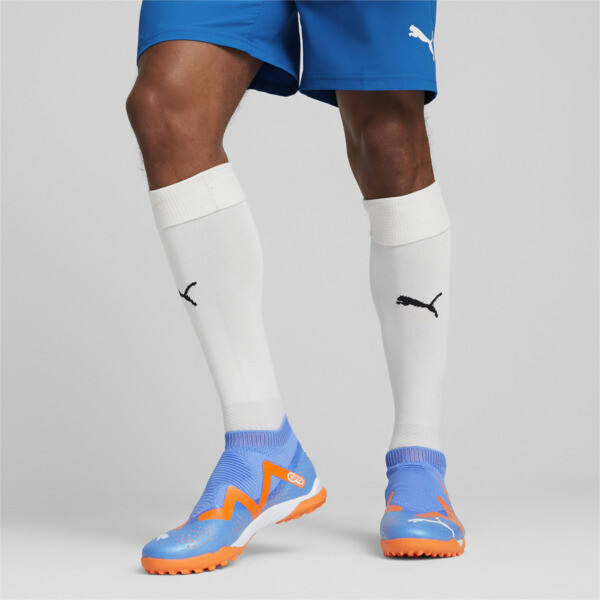 Orange and blue football cleats clearance