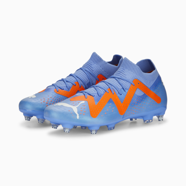 FUTURE Match MxSG Football Boots Unisex, Blue Glimmer-PUMA White-Ultra Orange, large-ZAF