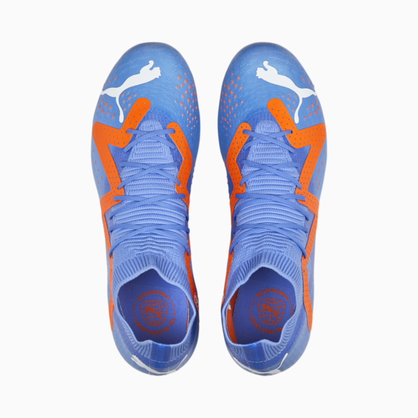 FUTURE Match MxSG Football Boots Unisex, Blue Glimmer-PUMA White-Ultra Orange, large-ZAF