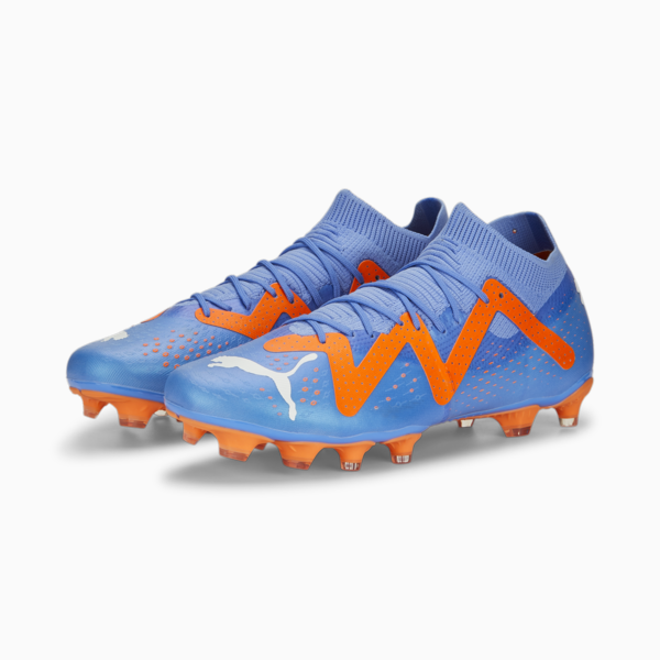 FUTURE Match FG/AG Football Boots Unisex, Blue Glimmer-PUMA White-Ultra Orange, large-ZAF