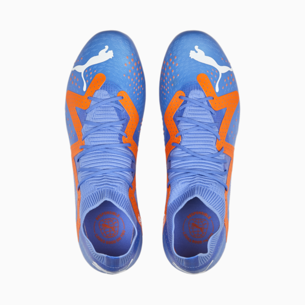 FUTURE Match FG/AG Football Boots Unisex, Blue Glimmer-PUMA White-Ultra Orange, large-ZAF