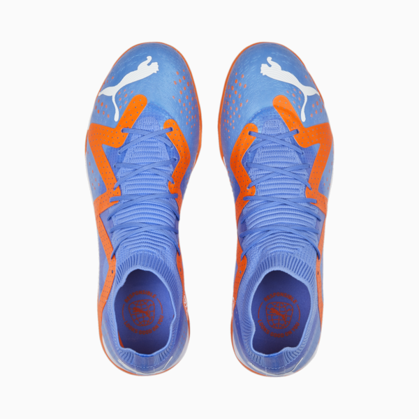 FUTURE Match TT Football Boots Unisex, Blue Glimmer-PUMA White-Ultra Orange, large-ZAF