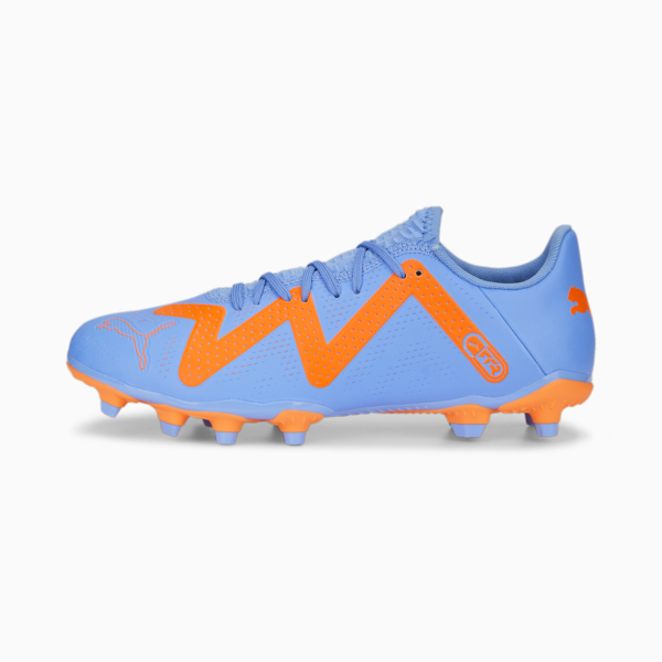 FUTURE Play FG/AG Football Boots Women, Blue Glimmer-PUMA White-Ultra Orange, large-ZAF