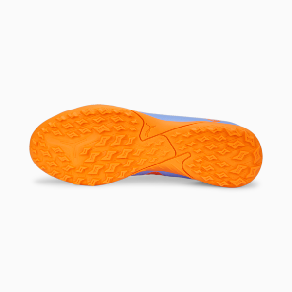 FUTURE Play TT Football Boots Unisex, Blue Glimmer-PUMA White-Ultra Orange, large-ZAF