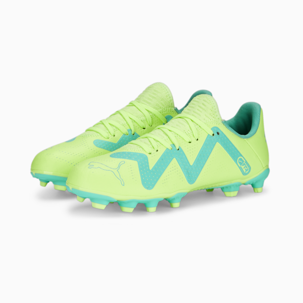 FUTURE Play FG/AG Football Boots Youth, Fast Yellow-PUMA Black-Electric Peppermint, large-ZAF