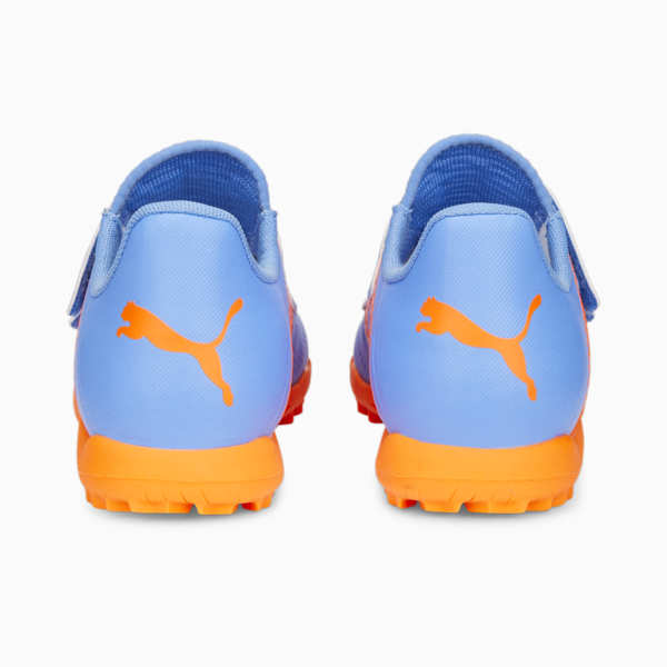 FUTURE Play TT V Football Boots Youth, Blue Glimmer-PUMA White-Ultra Orange, large-ZAF
