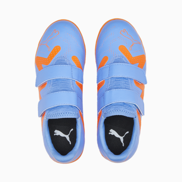 FUTURE Play TT V Football Boots Youth, Blue Glimmer-PUMA White-Ultra Orange, large-ZAF