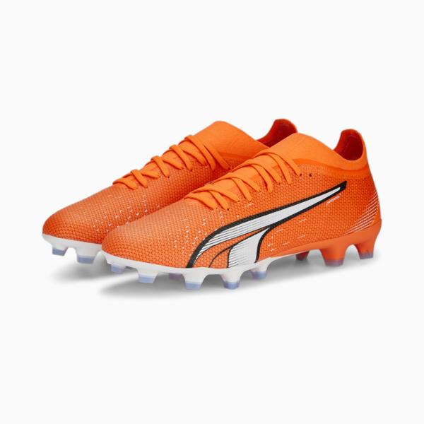 ULTRA Match FG/AG Football Boots Men, Ultra Orange-PUMA White-Blue Glimmer, large-ZAF