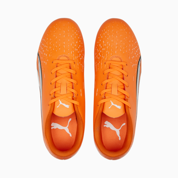 ULTRA Play FG/AG Football Boots Youth, Ultra Orange-PUMA White-Blue Glimmer, large-ZAF