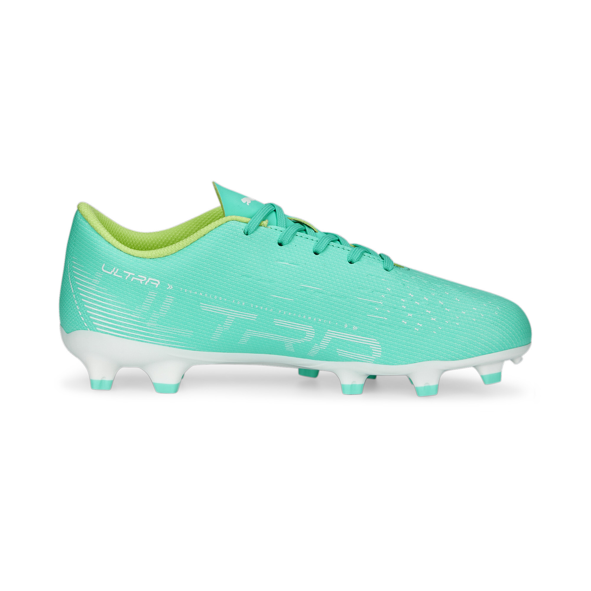 PUMA ULTRA Play FG/AG Football Boots Youth In Green, Size EU 28.5