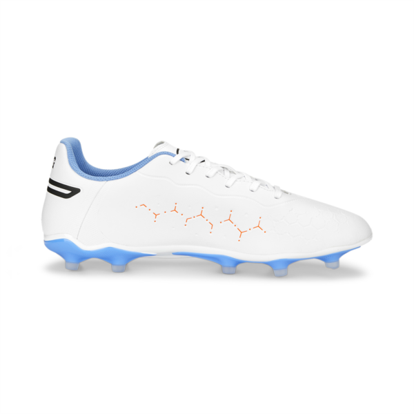 KING Match FG/AG Football Boots, PUMA White-PUMA Black-Blue Glimmer-Ultra Orange, large-MEX