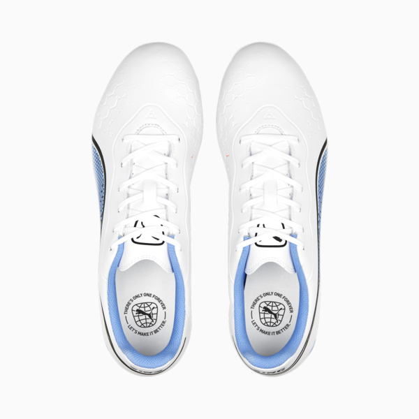 KING Match FG/AG Football Boots, PUMA White-PUMA Black-Blue Glimmer-Ultra Orange, large-MEX