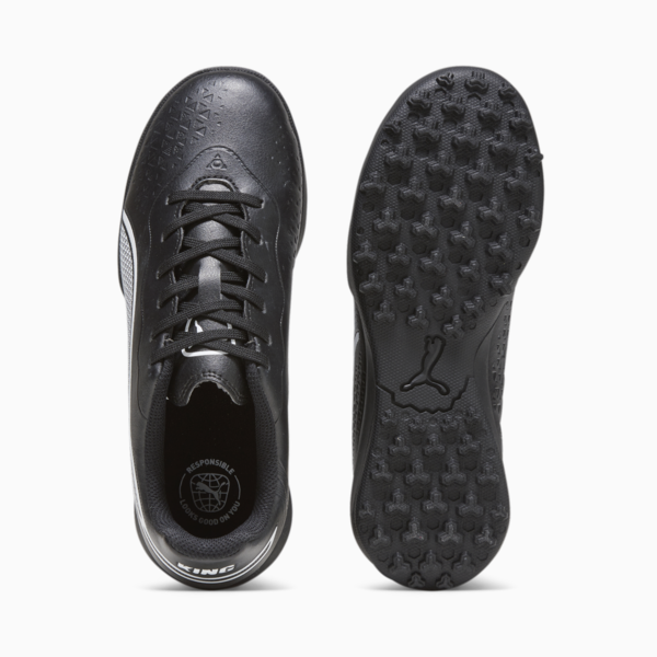 KING MATCH TT Youth Football Boots, PUMA Black-PUMA White, large-MEX
