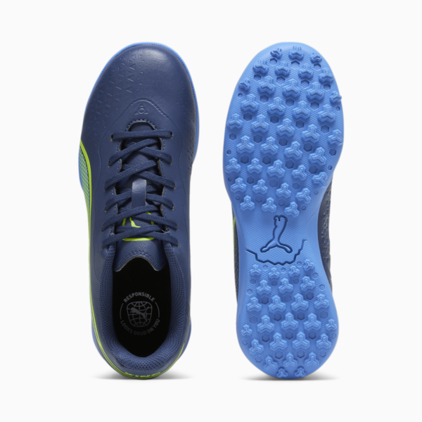 Botines de futsal Puma KING MATCH TT para niños, Persian Blue-Pro Green-Ultra Blue, large-ARG