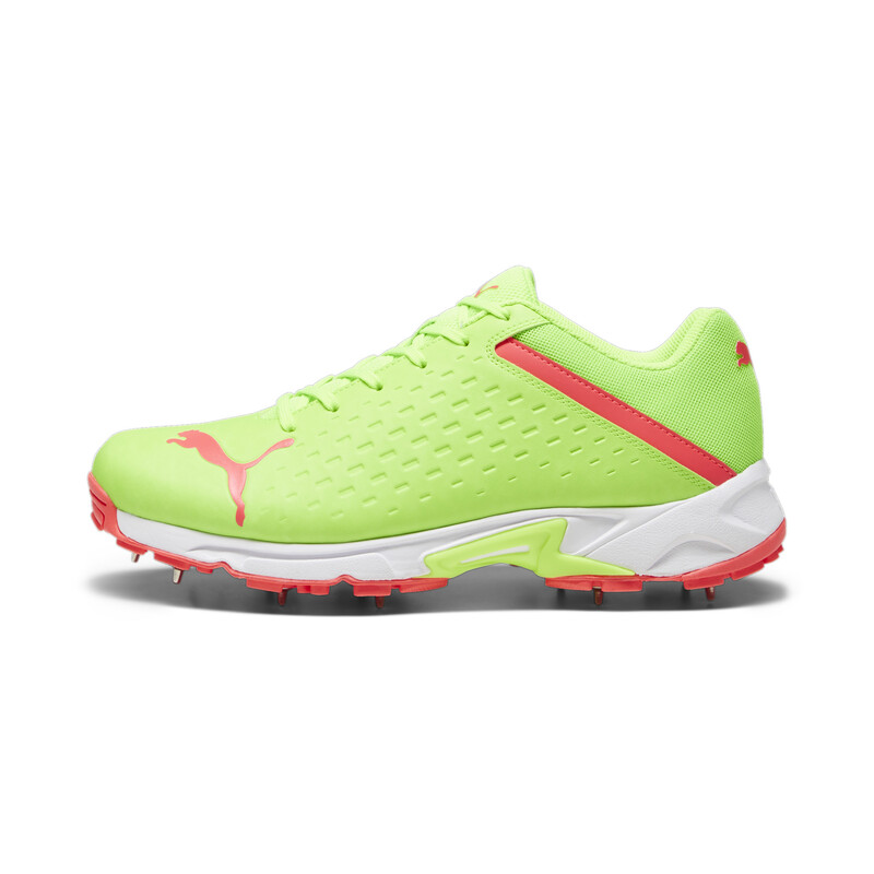 Men s PUMA Spike 22.2 Unisex Cricket Shoes in Gray Green Pink size UK 8