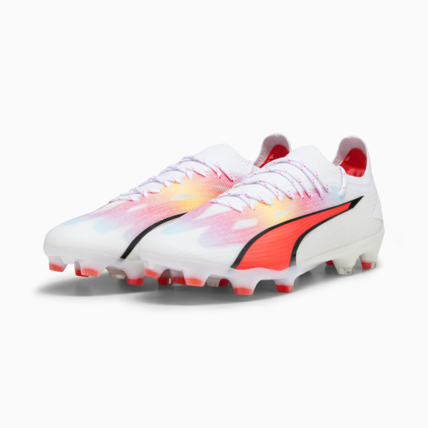 ULTRA ULTIMATE FG/AG Football Boots Unisex, PUMA White-PUMA Black-Fire Orchid, large-ZAF