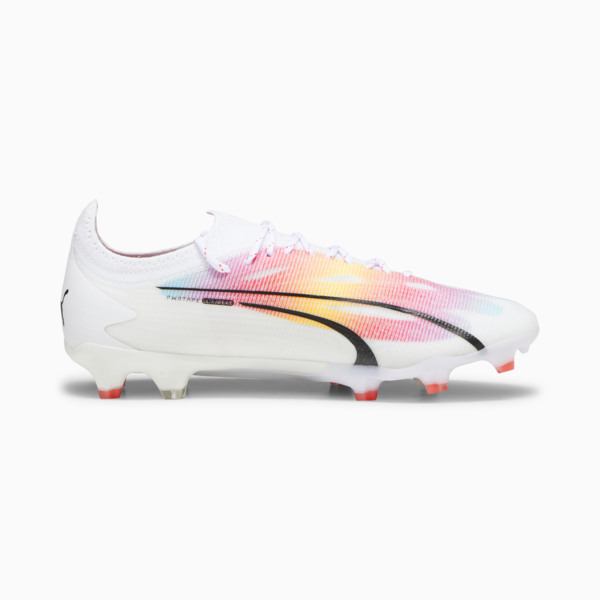 ULTRA ULTIMATE FG/AG Football Boots Unisex, PUMA White-PUMA Black-Fire Orchid, large-ZAF