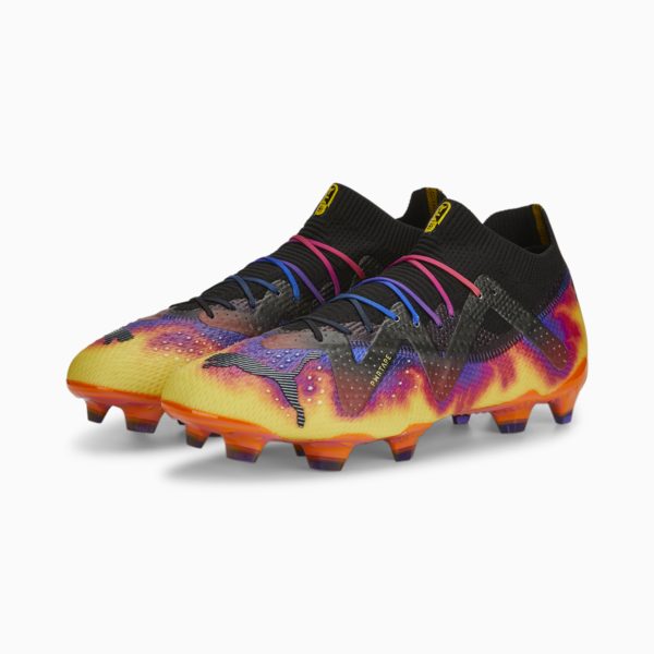 FUTURE ULTIMATE ELM FG/AG Football Boots Unisex, Team Violet-PUMA Black-Yellow Sizzle-Rickie Orange, large-ZAF