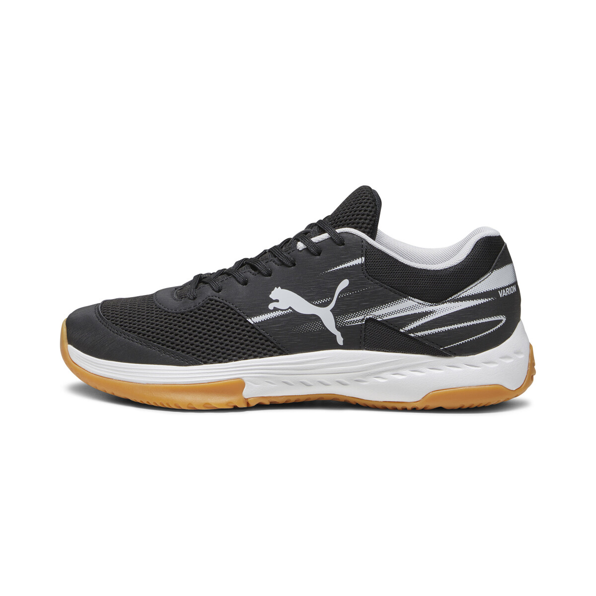 Varion II Handball Shoes Unisex in Black/Cool Light Gray Yellow Blaze Gum by PUMA, UK 6