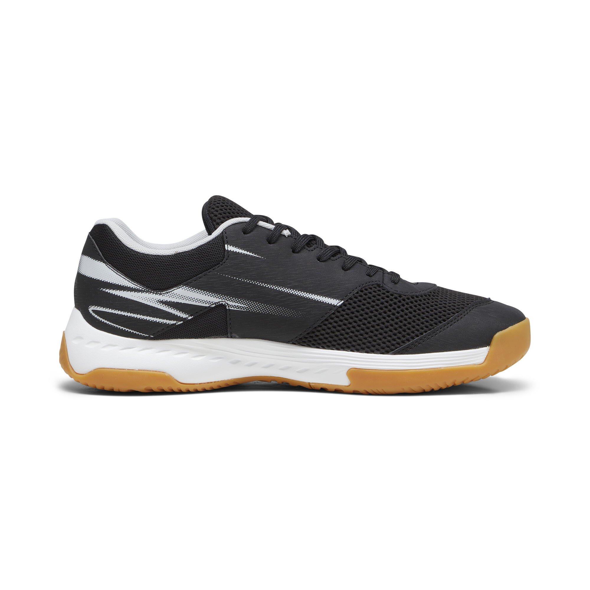 PUMA Varion II handbalschoenen, Zwart/Grijs/Geel, Maat 37,5 thumbnail 3