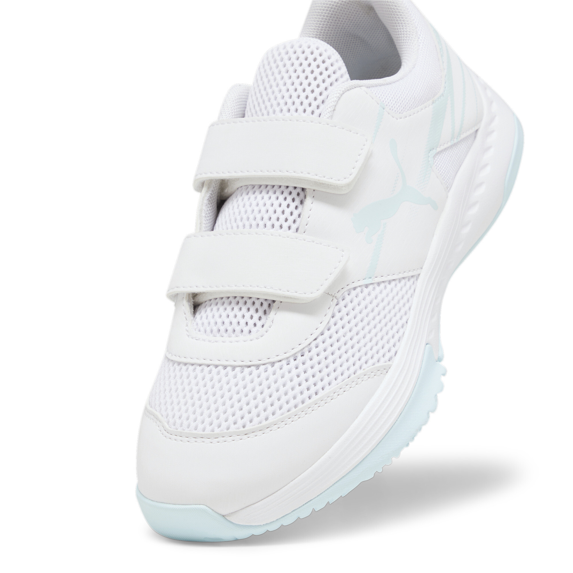 Puma Varion II Indoor Sports Hook-and-Loop Shoes Kids, White, Size 30, Shoes