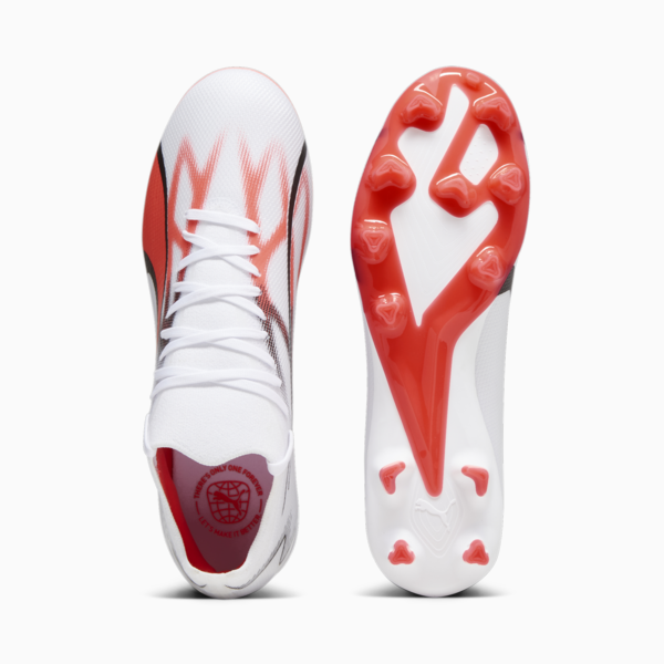 ULTRA MATCH FG/AG Football Boots Unisex, PUMA White-PUMA Black-Fire Orchid, large-ZAF