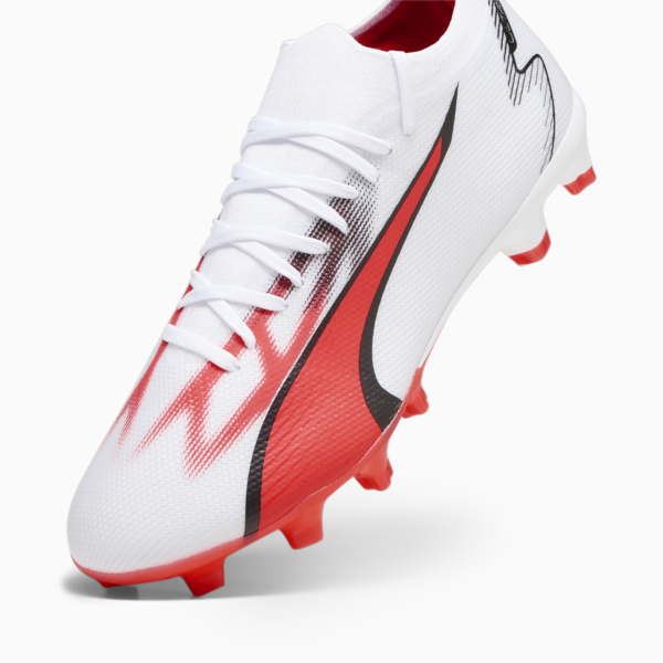 ULTRA MATCH FG/AG Football Boots Unisex, PUMA White-PUMA Black-Fire Orchid, large-ZAF