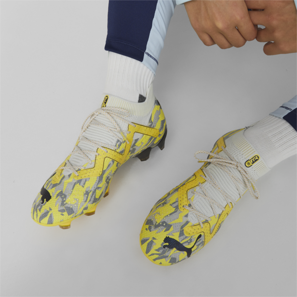 Botines  FUTURE ULTIMATE FG/AG para mujer, Sedate Gray-Asphalt-Yellow Blaze, large-ARG