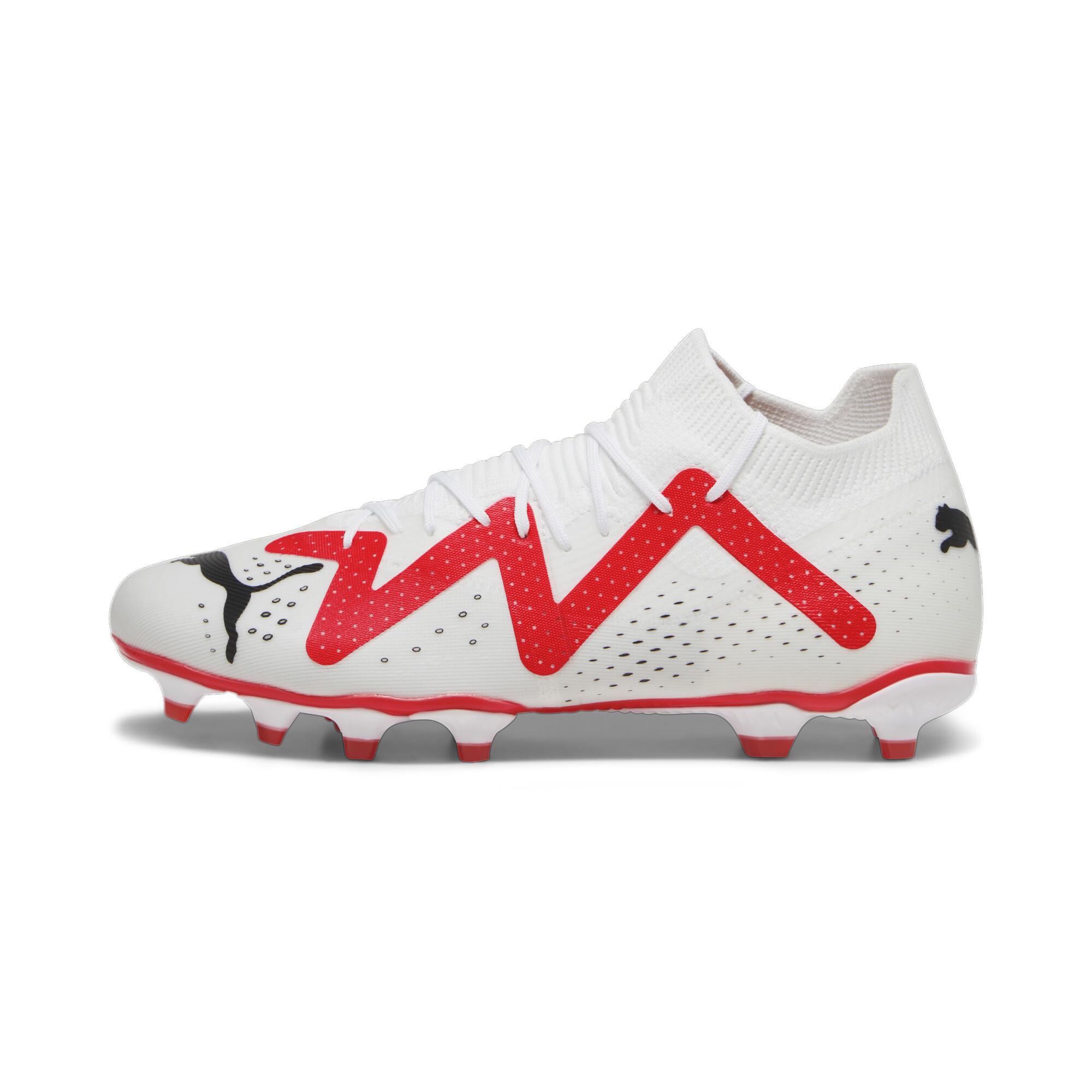 Red and white football boots clearance