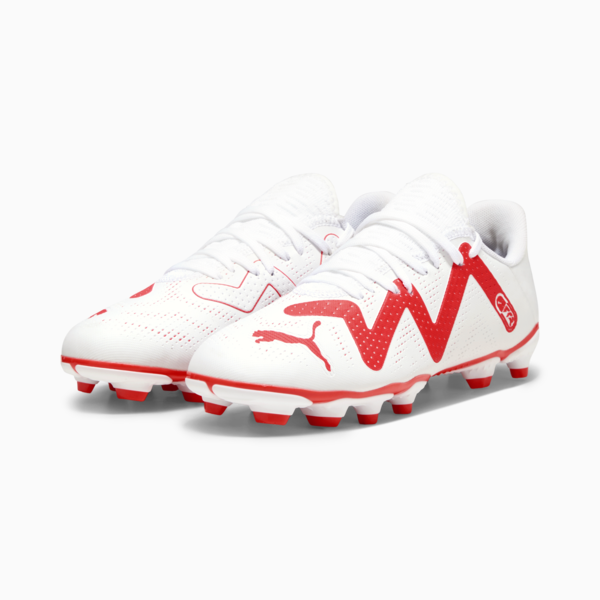 FUTURE PLAY FG/AG Youth Football Boots, PUMA White-Fire Orchid, large-ZAF