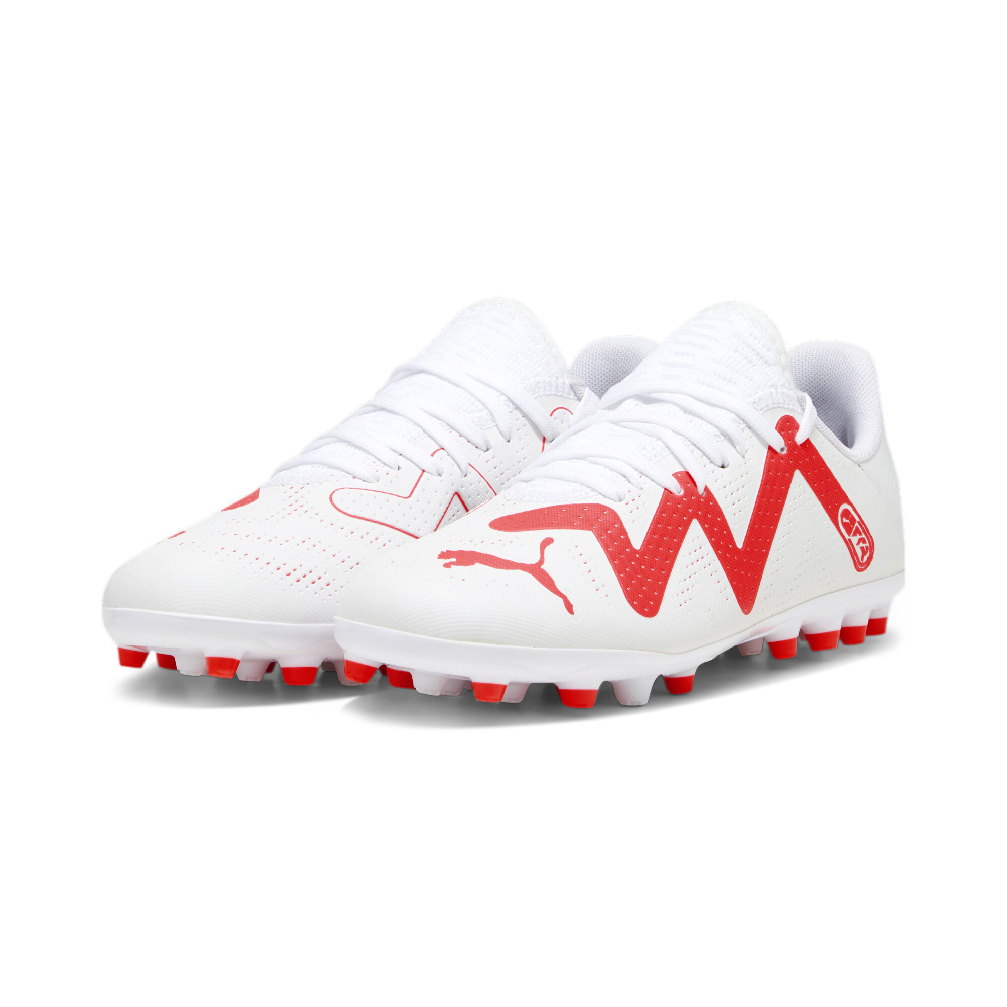 Puma FUTURE PLAY MG Youth Football Boots, White, Size 29, Shoes
