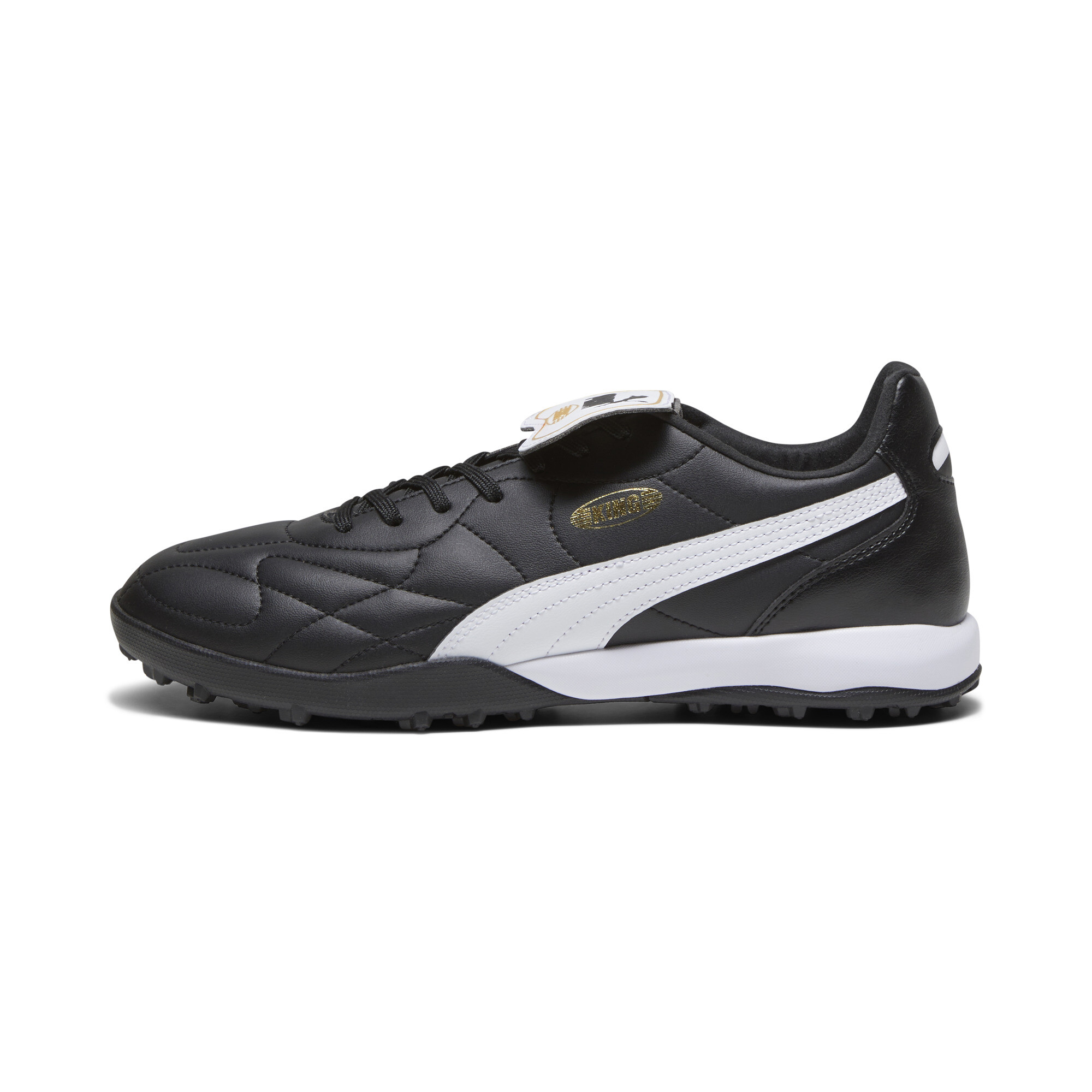 Puma KING TOP TT Fußballschuhe Für Herren | Black/White/Gold | Größe: 46.5