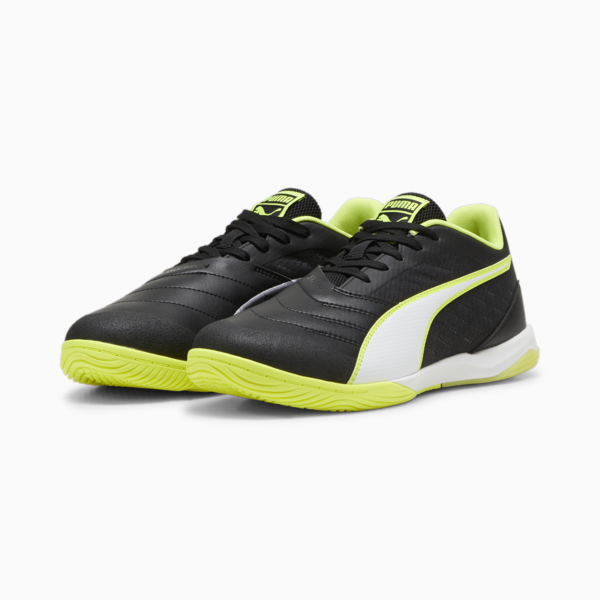 IBERO IV Futsal Shoes, PUMA Black-PUMA White-Electric Lime, large-ZAF