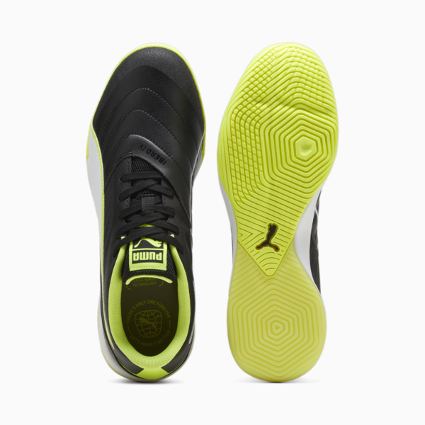 IBERO IV Futsal Shoes, PUMA Black-PUMA White-Electric Lime, large-ZAF