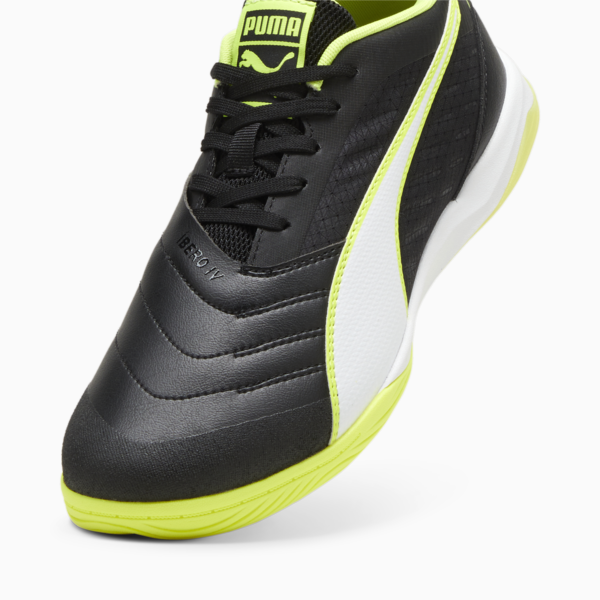 IBERO IV Futsal Shoes, PUMA Black-PUMA White-Electric Lime, large-ZAF
