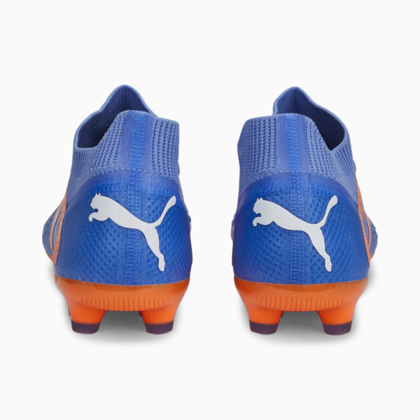 Botines de fútbol juveniles FUTURE Match FG/AG, Blue Glimmer-PUMA White-Ultra Orange, large-ARG