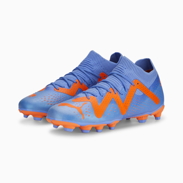 Botines de fútbol juveniles FUTURE Match FG/AG, Blue Glimmer-PUMA White-Ultra Orange, large-ARG