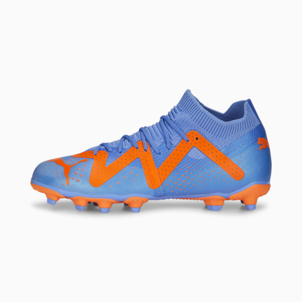 Botines de fútbol juveniles FUTURE Match FG/AG, Blue Glimmer-PUMA White-Ultra Orange, large-ARG