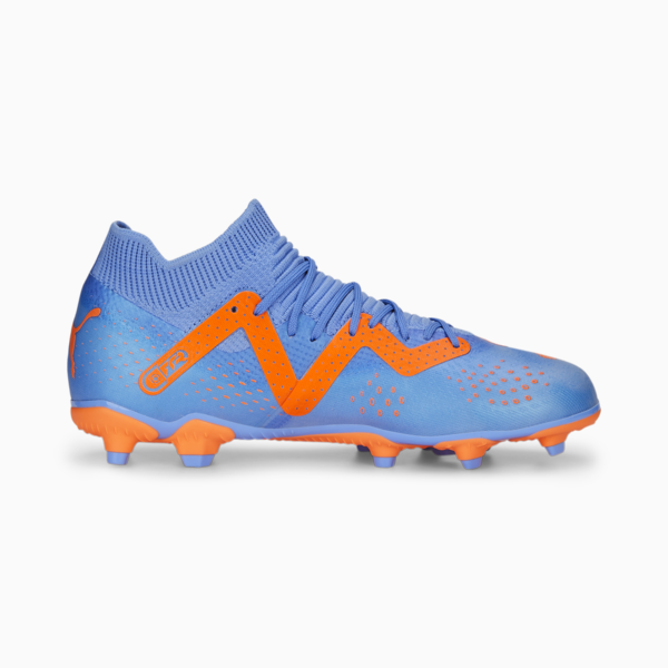 Botines de fútbol juveniles FUTURE Match FG/AG, Blue Glimmer-PUMA White-Ultra Orange, large-ARG