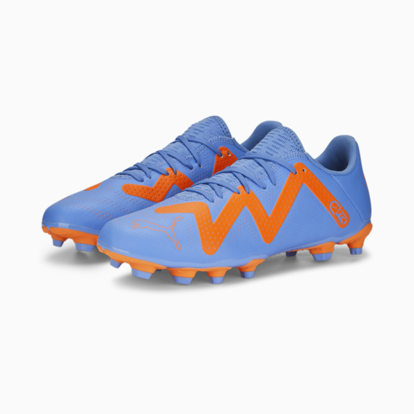 Botines de fútbol FUTURE Play FG/AG, Blue Glimmer-PUMA White-Ultra Orange, large-ARG