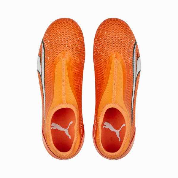 Botines de fútbol juveniles ULTRA Match LL FG/AG, Ultra Orange-PUMA White-Blue Glimmer, large-ARG