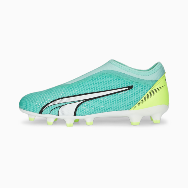 Botines de fútbol juveniles ULTRA Match LL FG/AG, Electric Peppermint-PUMA White-Fast Yellow, large-ARG