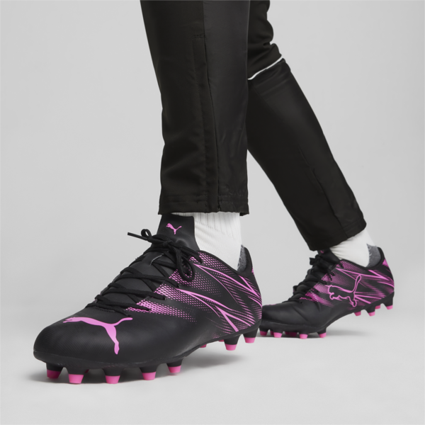 ATTACANTO FG/AG Football Boots, PUMA Black-Poison Pink, large-ZAF