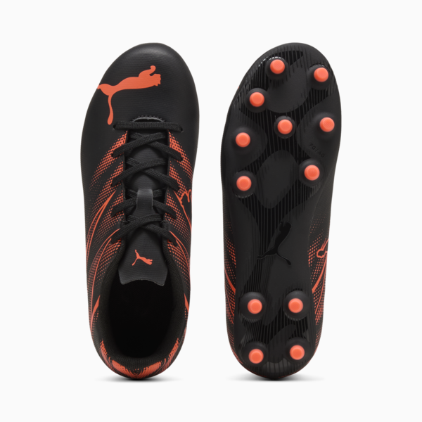 Tacos de futbol ATTACANTO FG/AG para adolescentes, PUMA Black-Glowing Red, large-MEX
