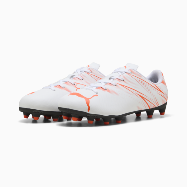Tacos de futbol ATTACANTO FG/AG para adolescentes, PUMA White-Glowing Red, large-MEX