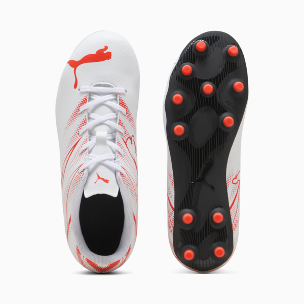 Tacos de futbol ATTACANTO FG/AG para adolescentes, PUMA White-Glowing Red, large-MEX